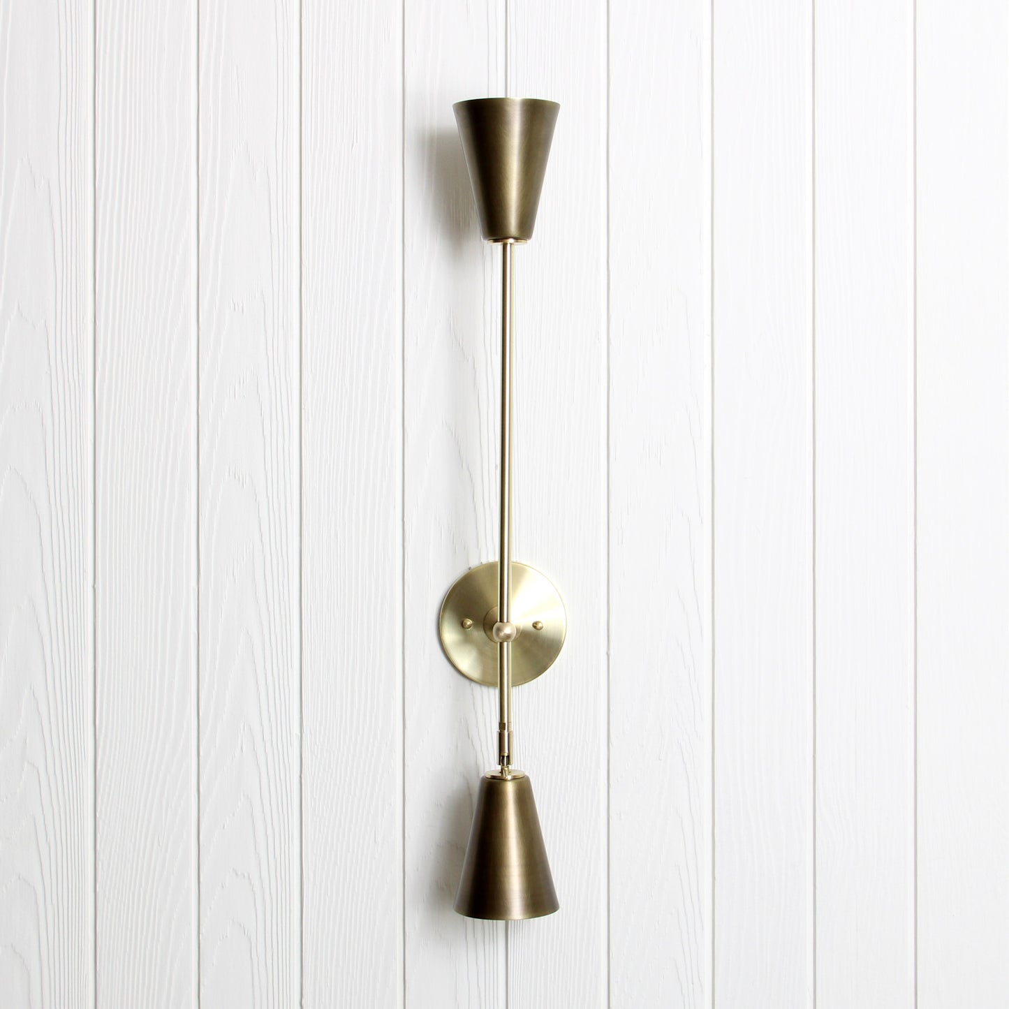 Mythos Achilles Wall Sconce in Classic Brass w/Aged Brass shades
