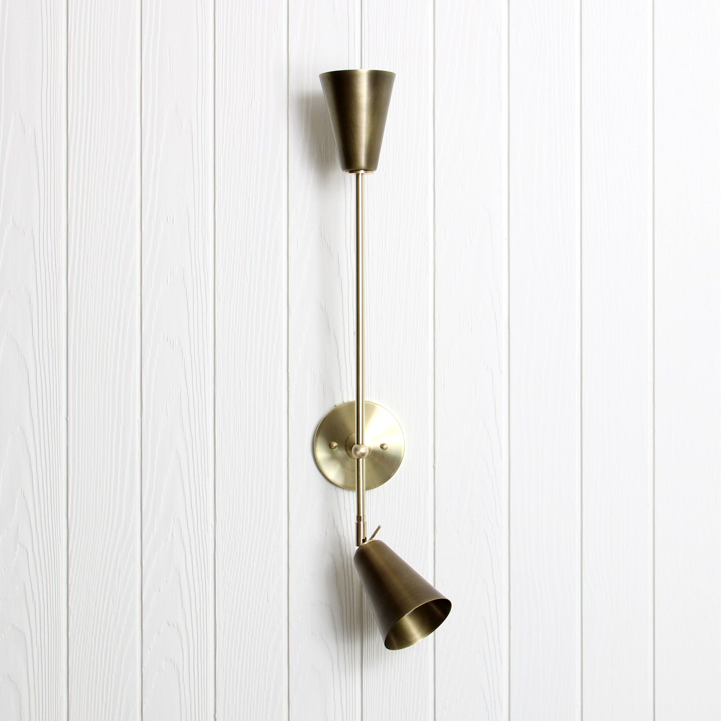 Mythos Achilles Wall Sconce in Classic Brass w/Aged Brass shades