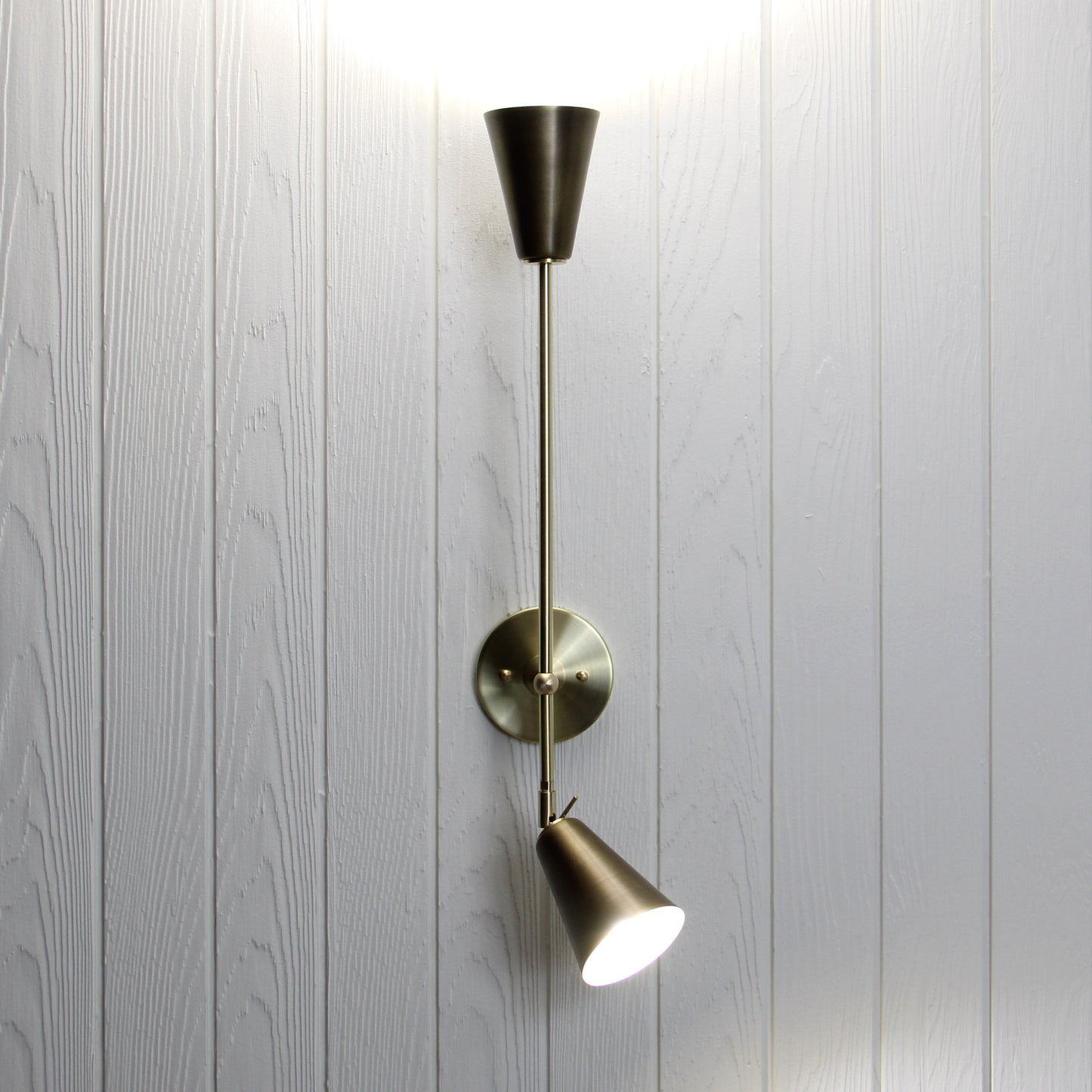 Mythos Achilles Wall Sconce in Classic Brass w/Aged Brass shades