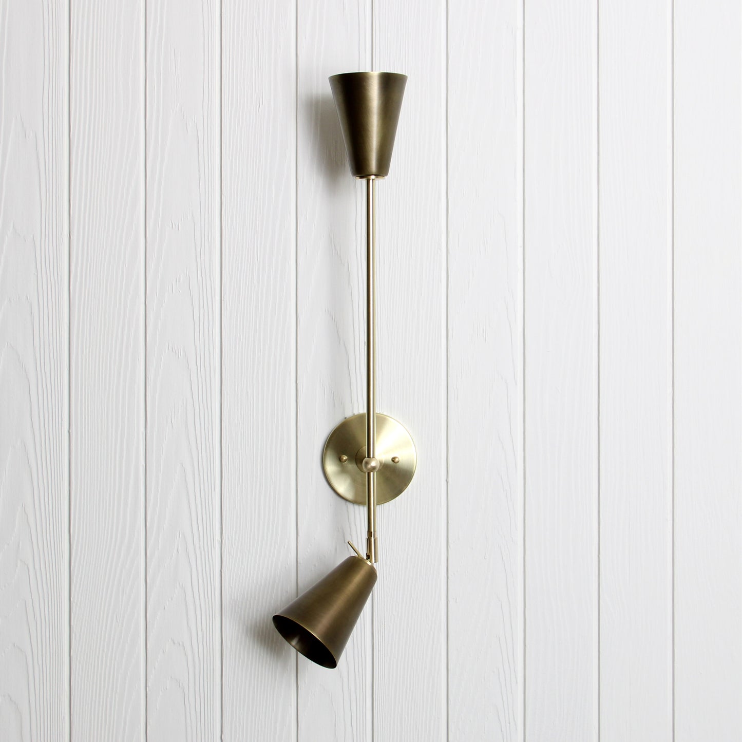 Mythos Achilles Wall Sconce in Classic Brass w/Aged Brass shades