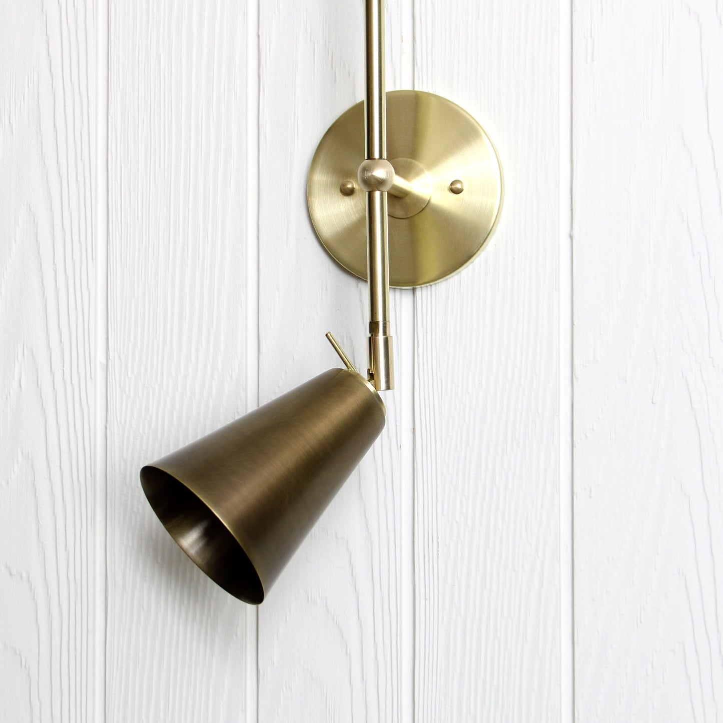 Mythos Achilles Wall Sconce in Classic Brass w/Aged Brass shades