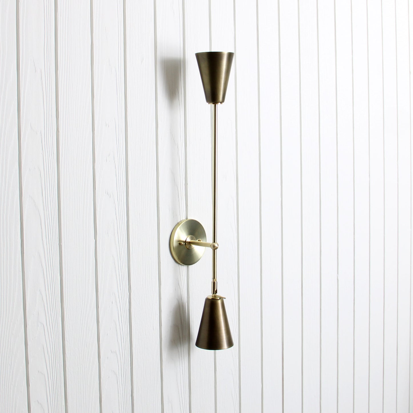 Mythos Achilles Wall Sconce in Classic Brass w/Aged Brass shades