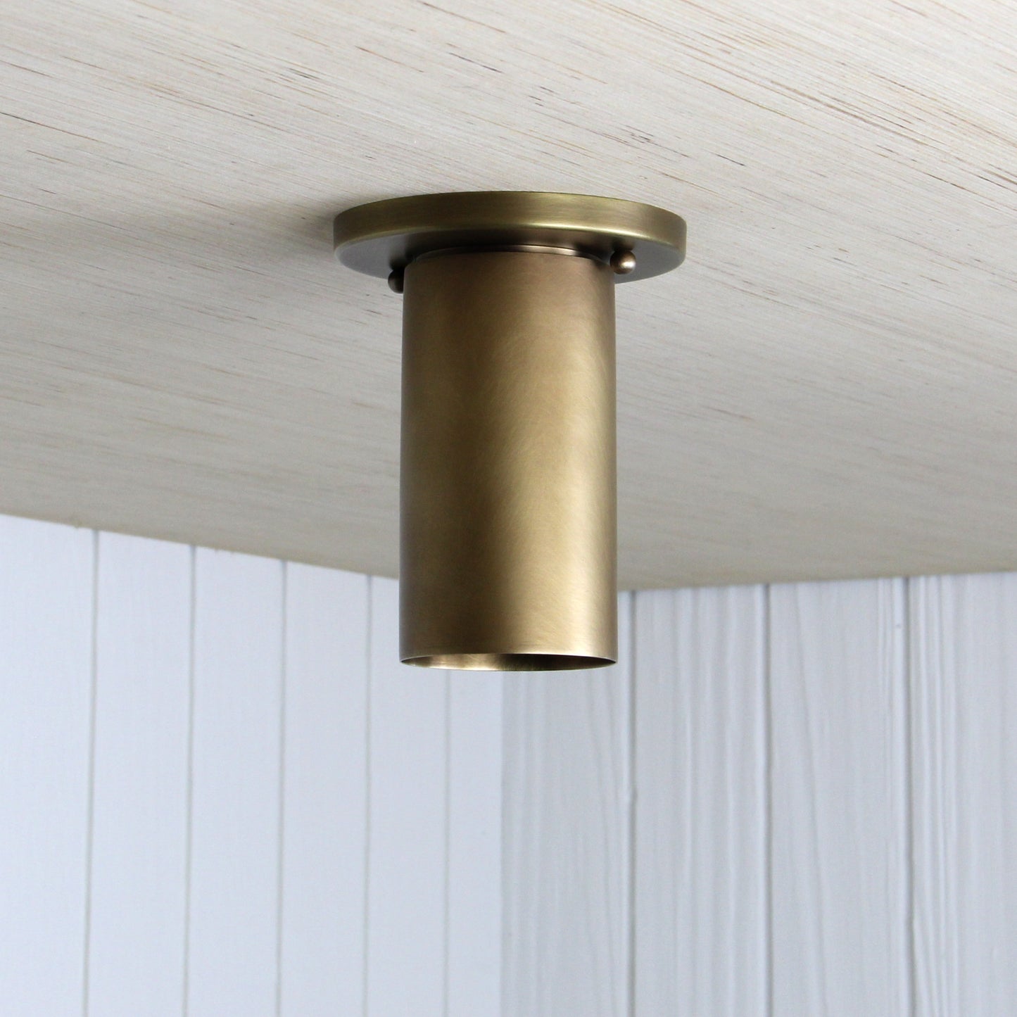 Post Flush Mount in Aged Satin Brass