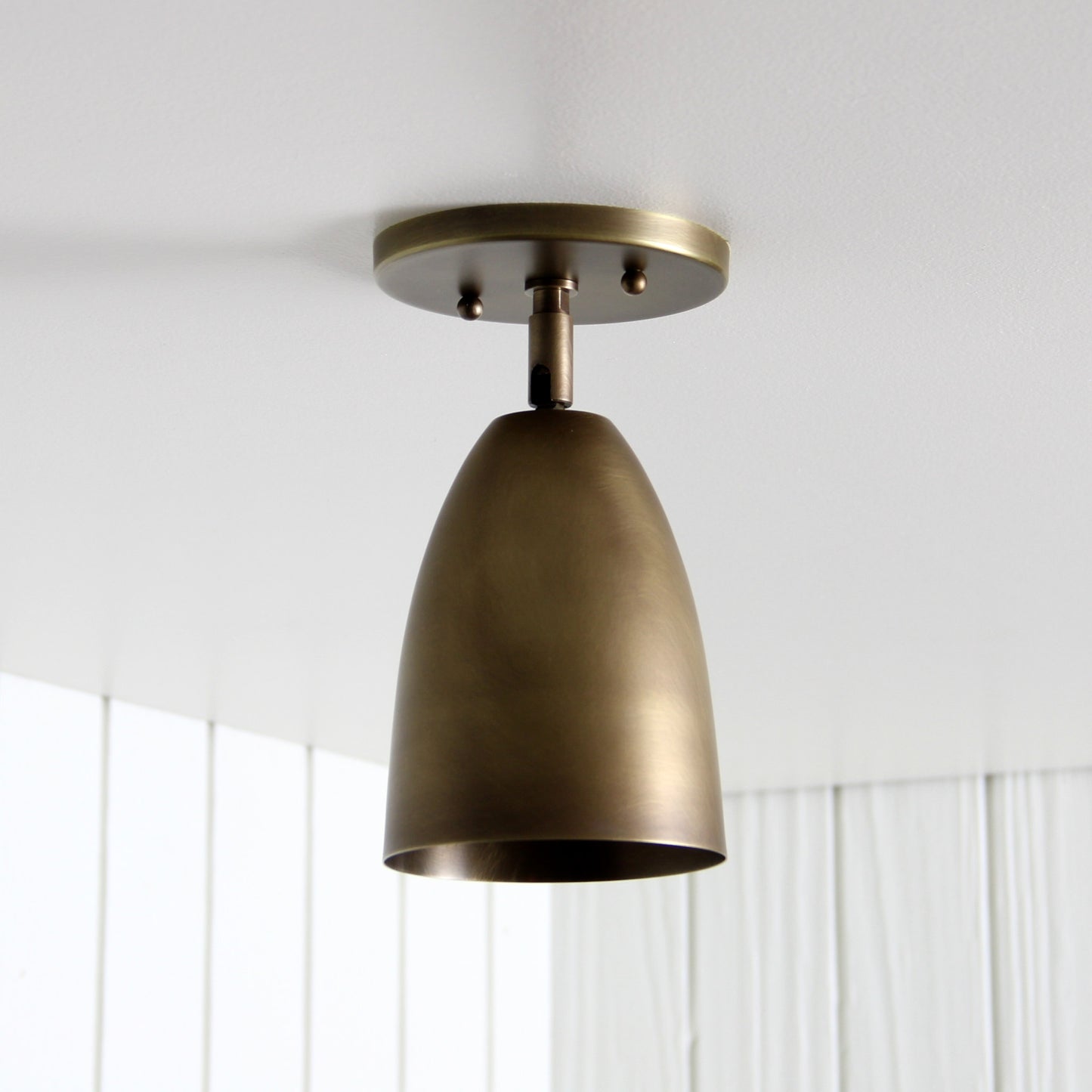 Rancho Flush Mount Swivel in Aged Satin Brass