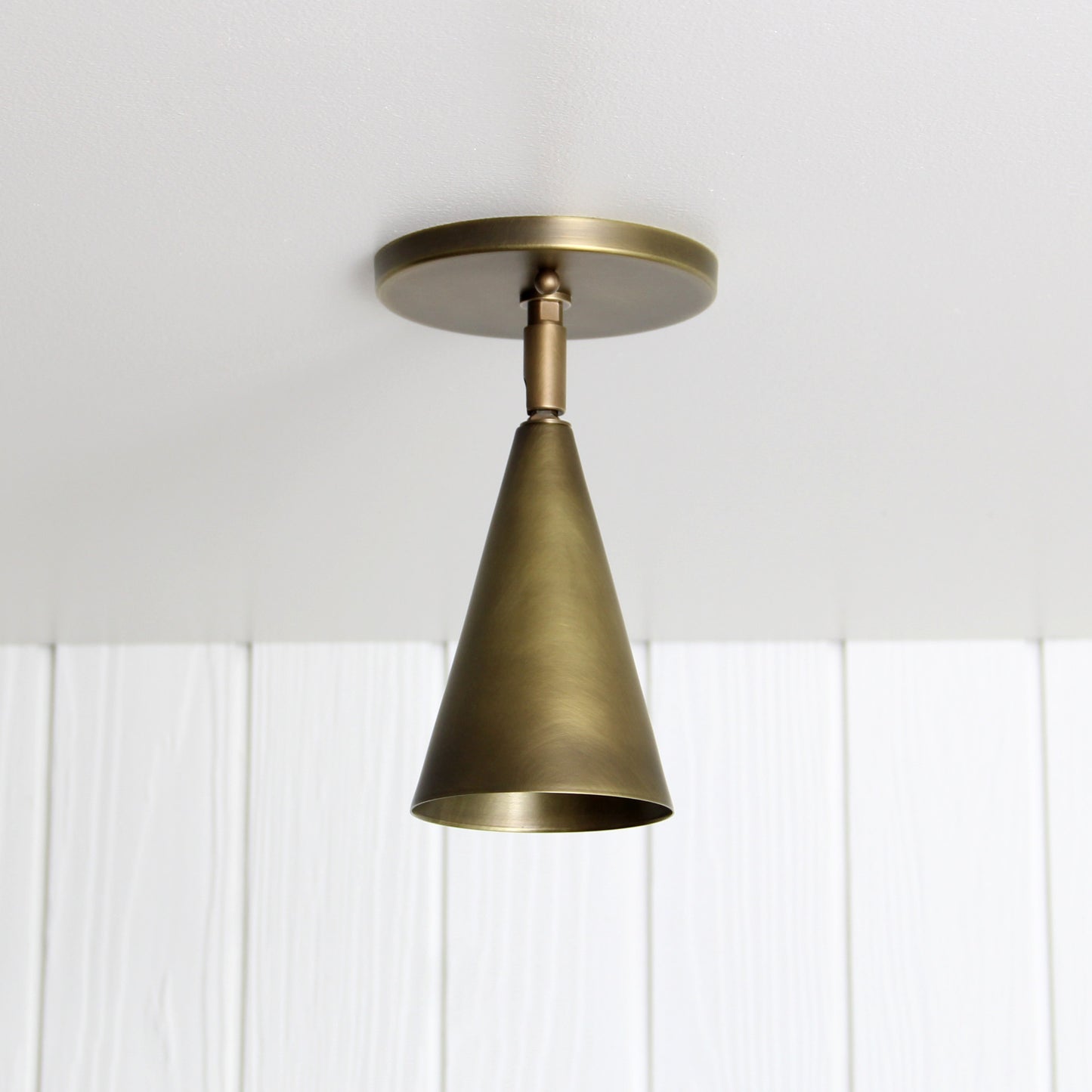 Task Flush Mount Swivel in Aged Satin Brass