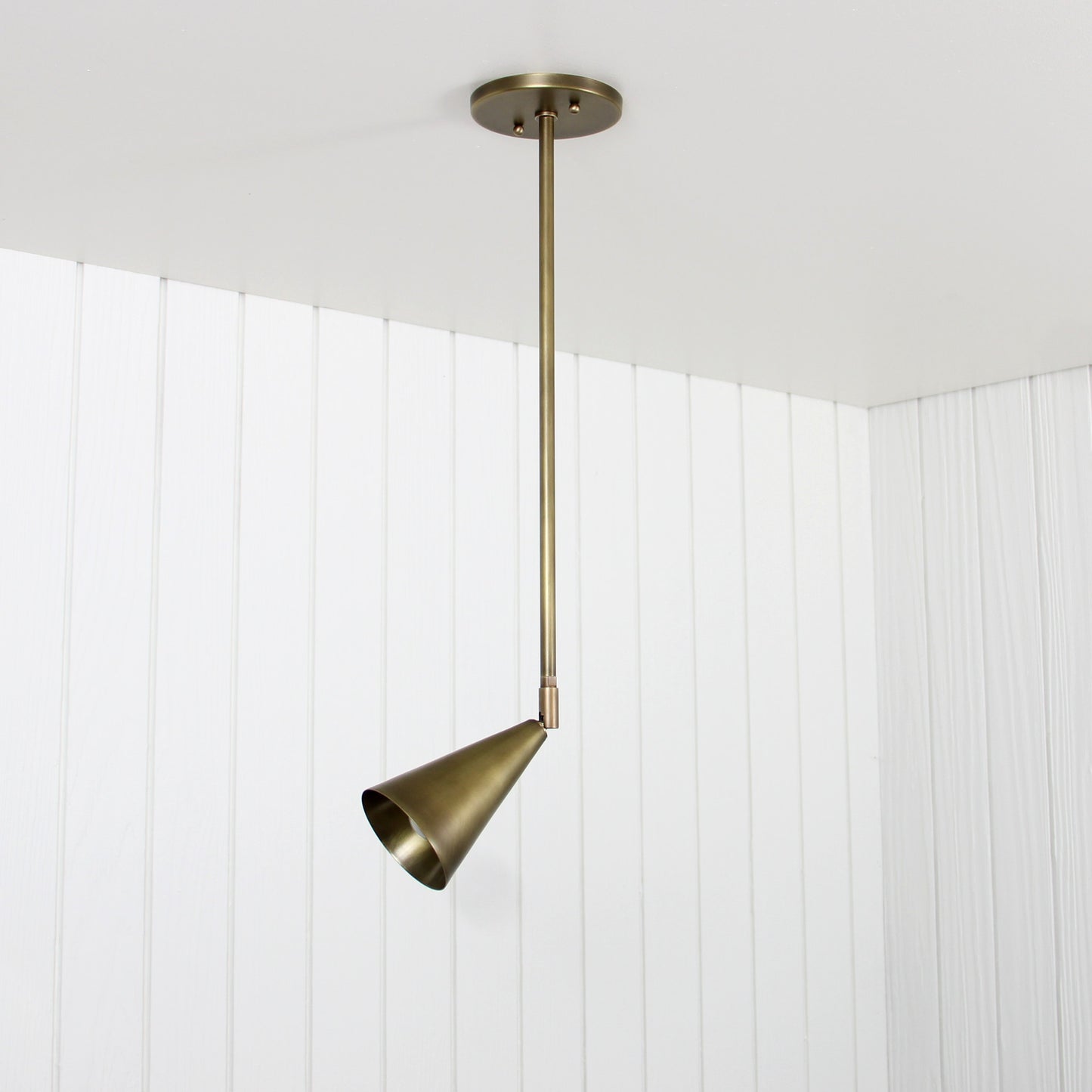 Task Pendant in Aged Satin Brass