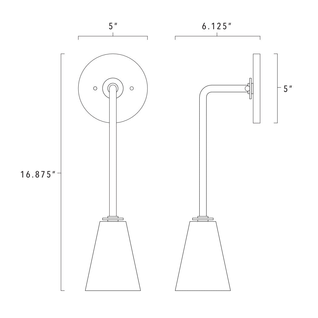 Dondo Wall Sconce technical drawing