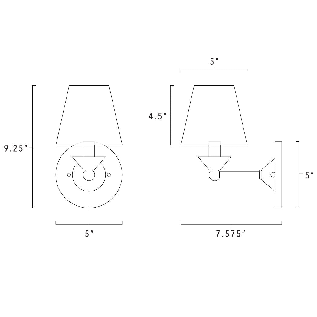 Hareford Wall Sconce technical drawing