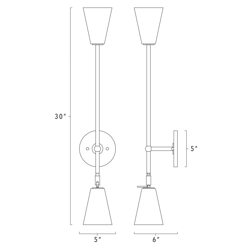 Mythos Achilles Wall Sconce technical drawing