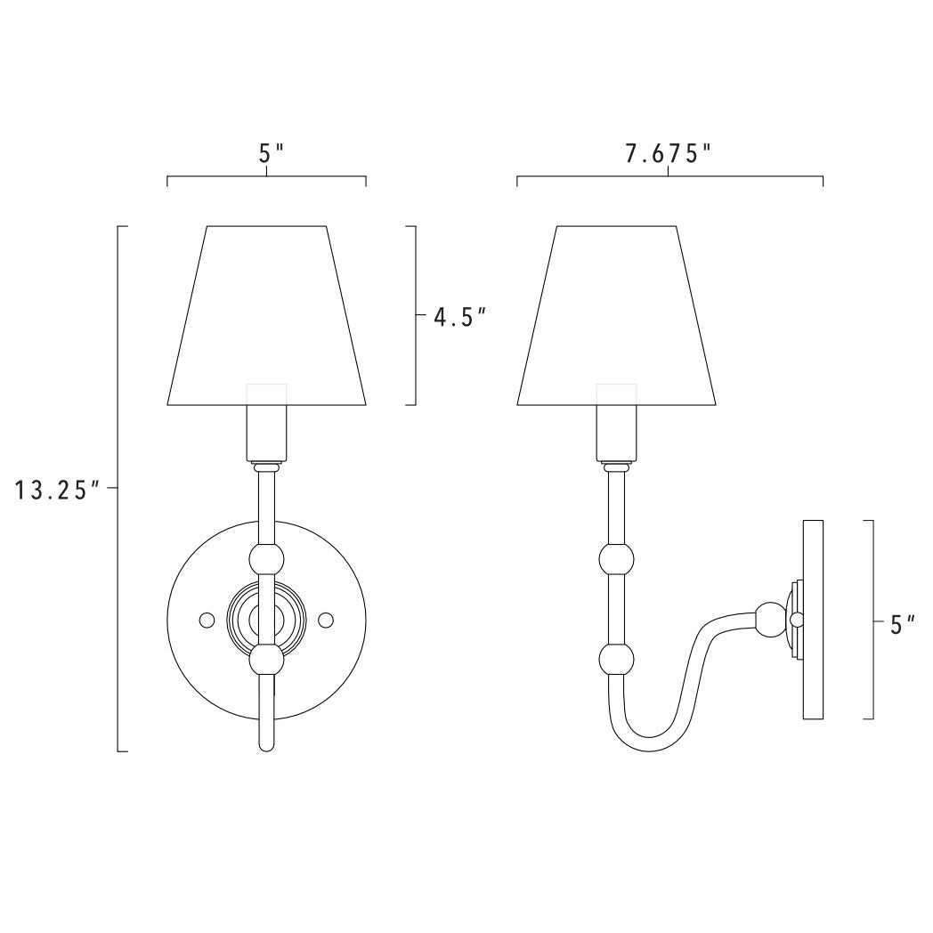 Oyère Wall Sconce technical drawing