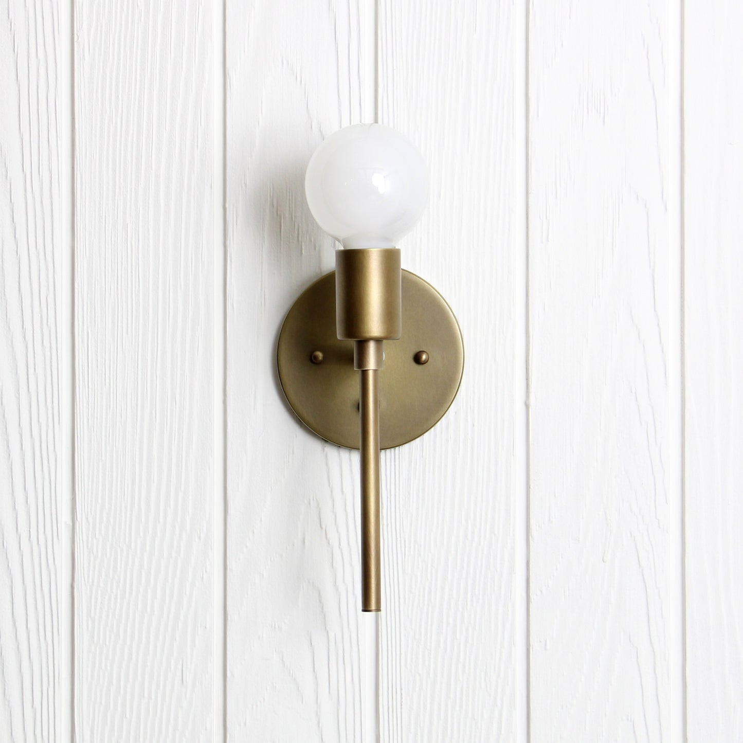 Trek Torch Wall Sconce in Aged Satin Brass w/switch