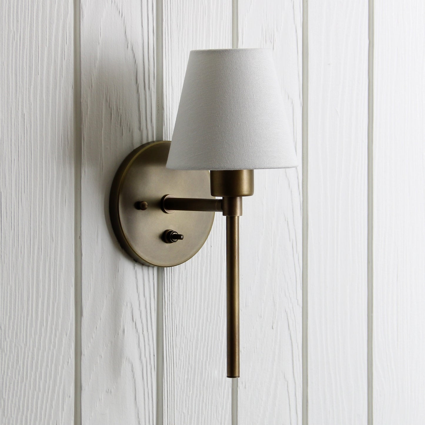 Trek Torch Wall Sconce in Aged Satin Brass w/switch