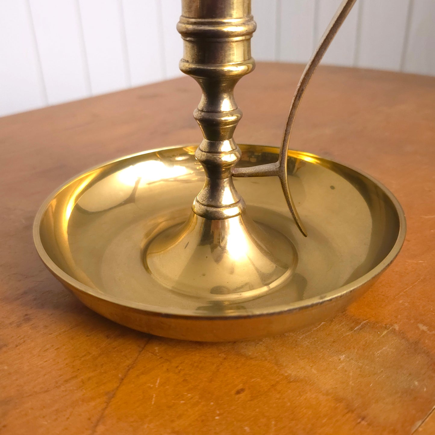 Detail of Brass Chamber Candlestick Holder