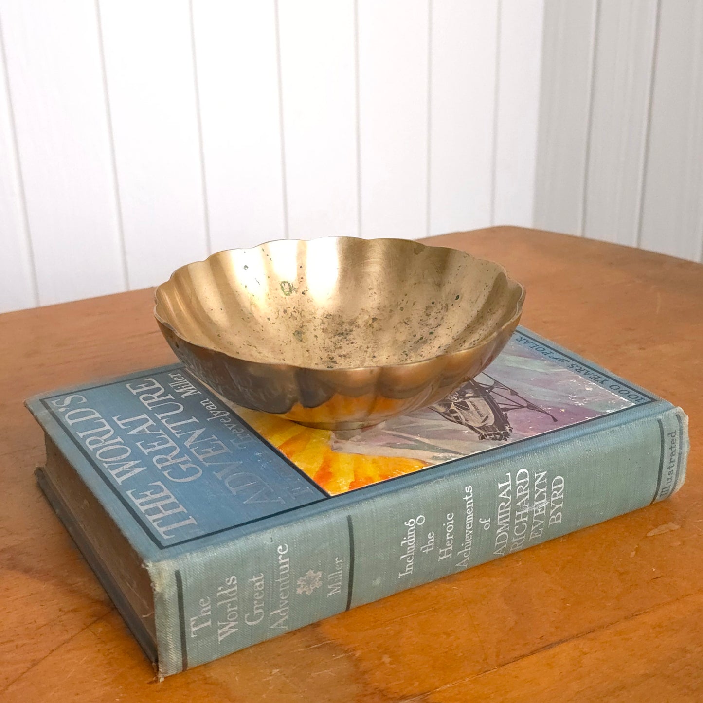 Solid Brass Scalloped Bowl