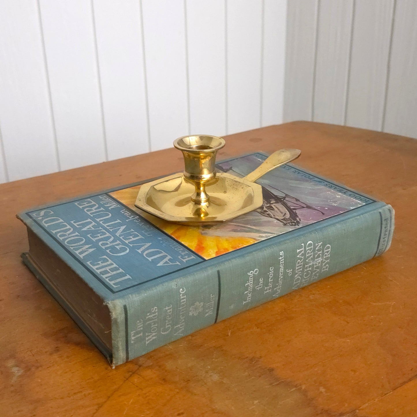 Brass Tab Handle Mini Chamber Candlestick Holder