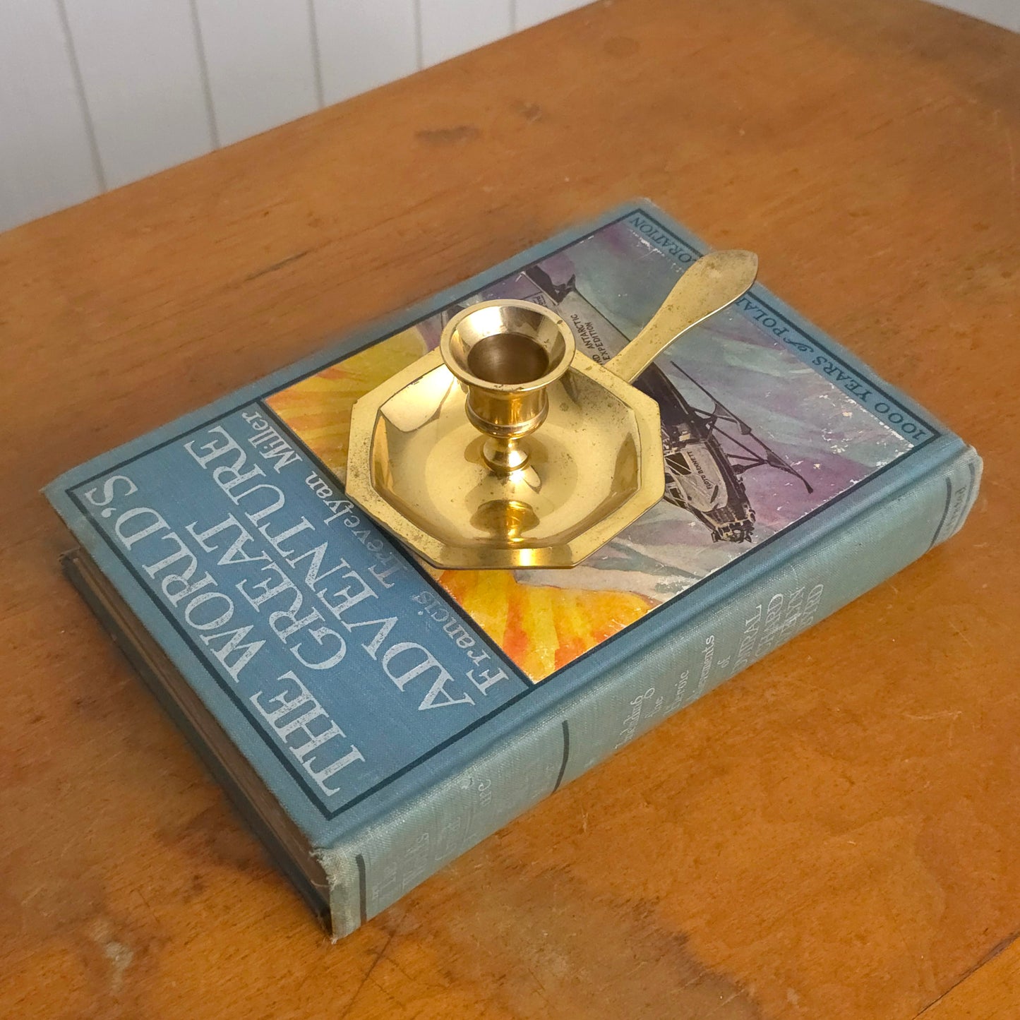 Brass Tab Handle Mini Chamber Candlestick Holder
