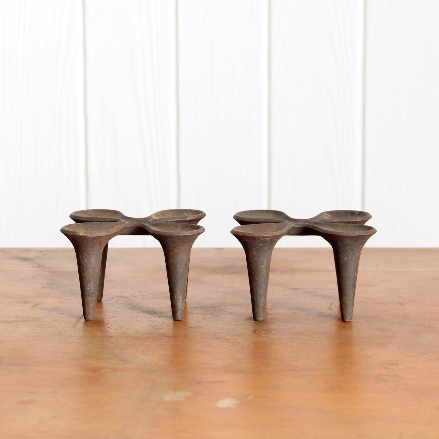Vintage Dansk Quistgaard iron clover candleholders