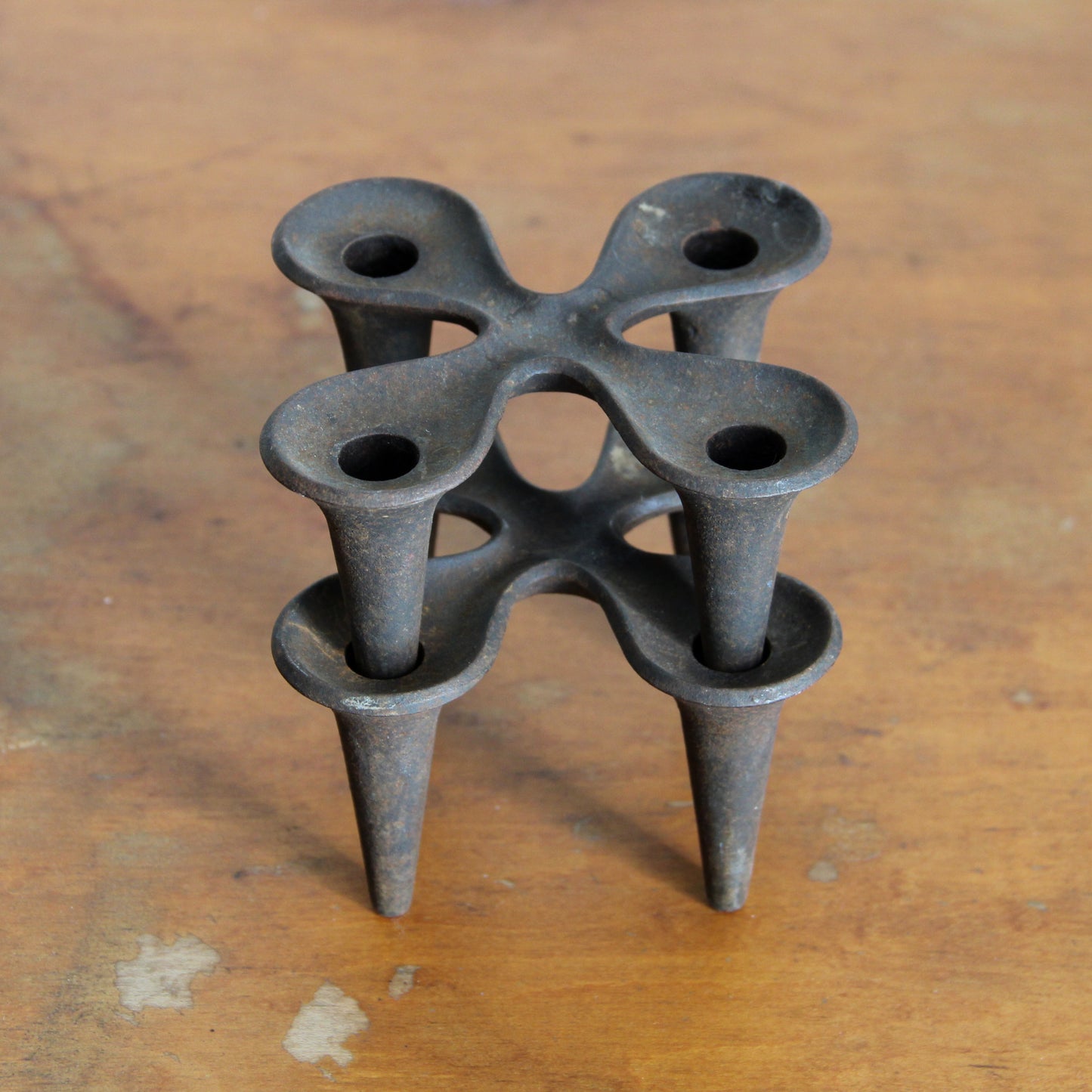 Vintage Dansk Quistgaard iron clover candleholders