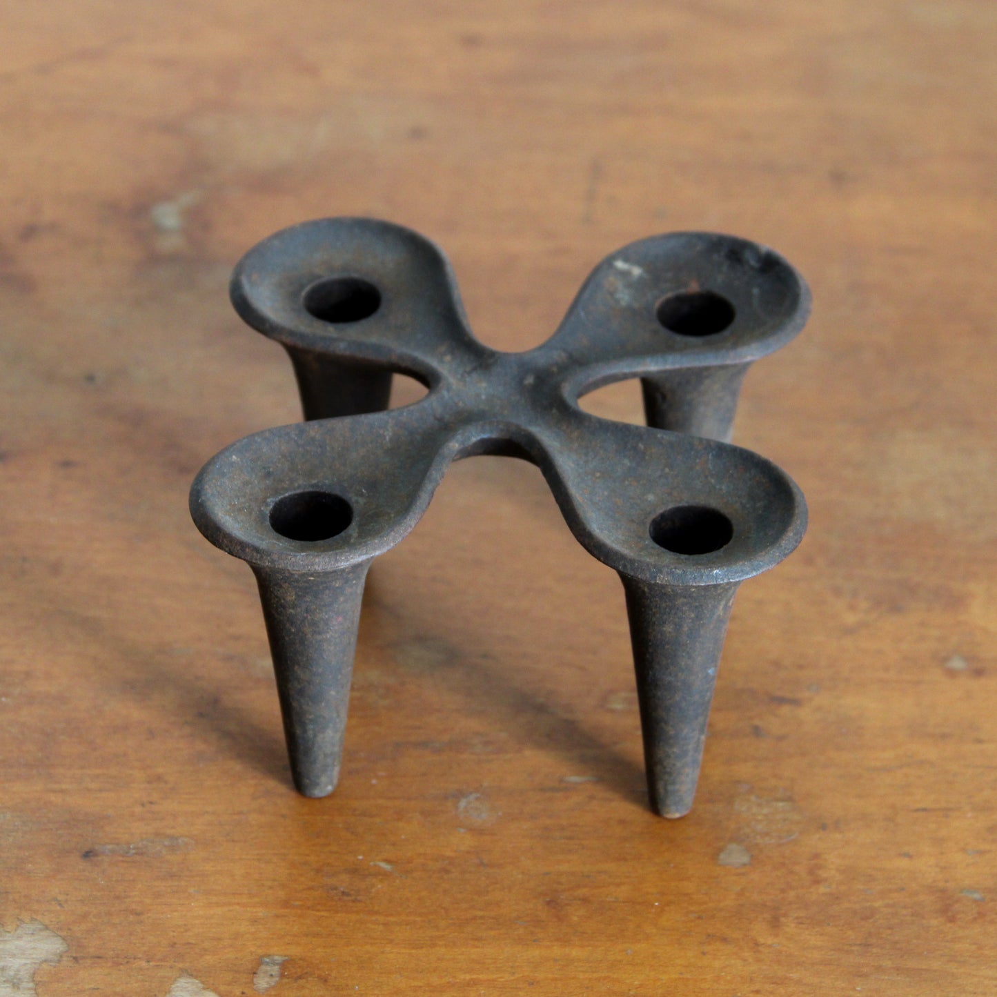 Vintage Dansk Quistgaard iron clover candleholder