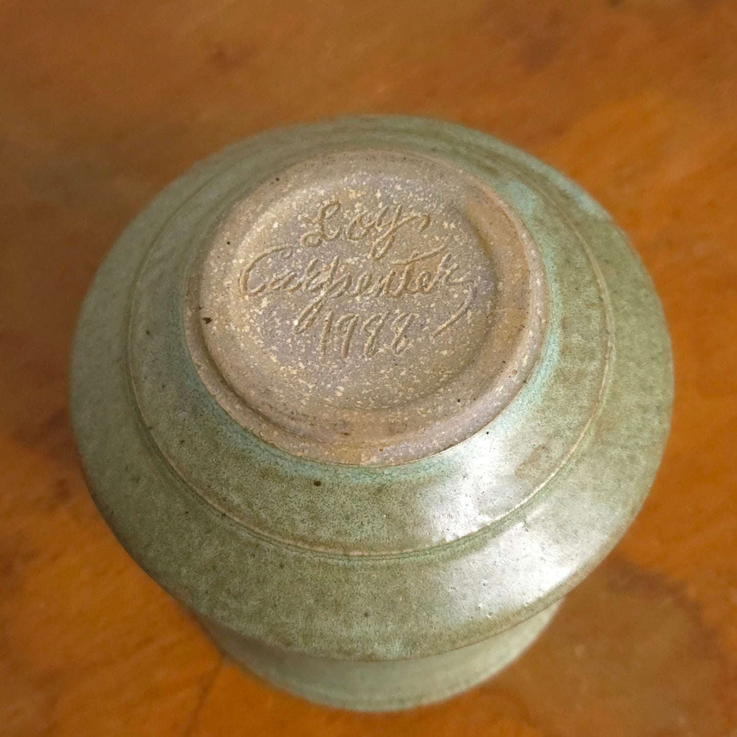 Signature of Loy Carpenter Pottery Jar Vase