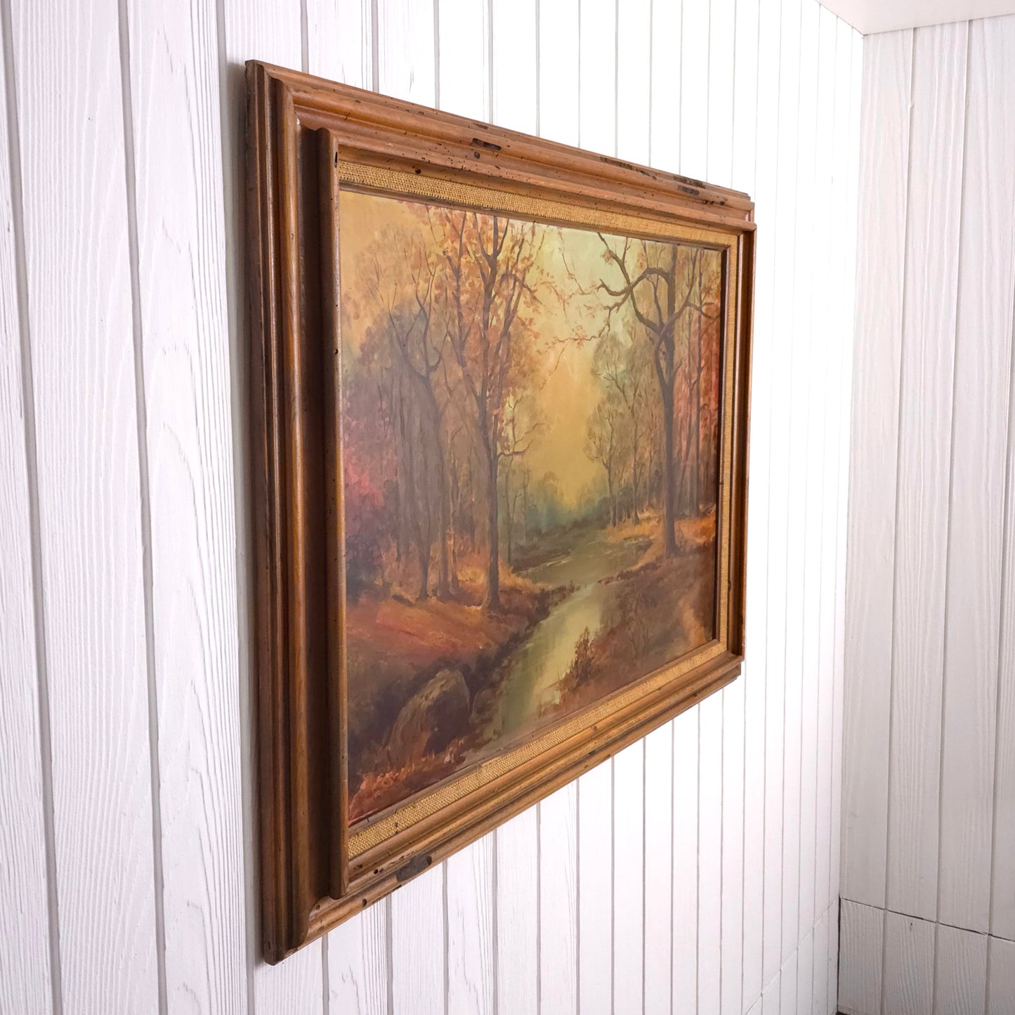 Side view of L Montelle Smith Forested Stream Landscape Painting