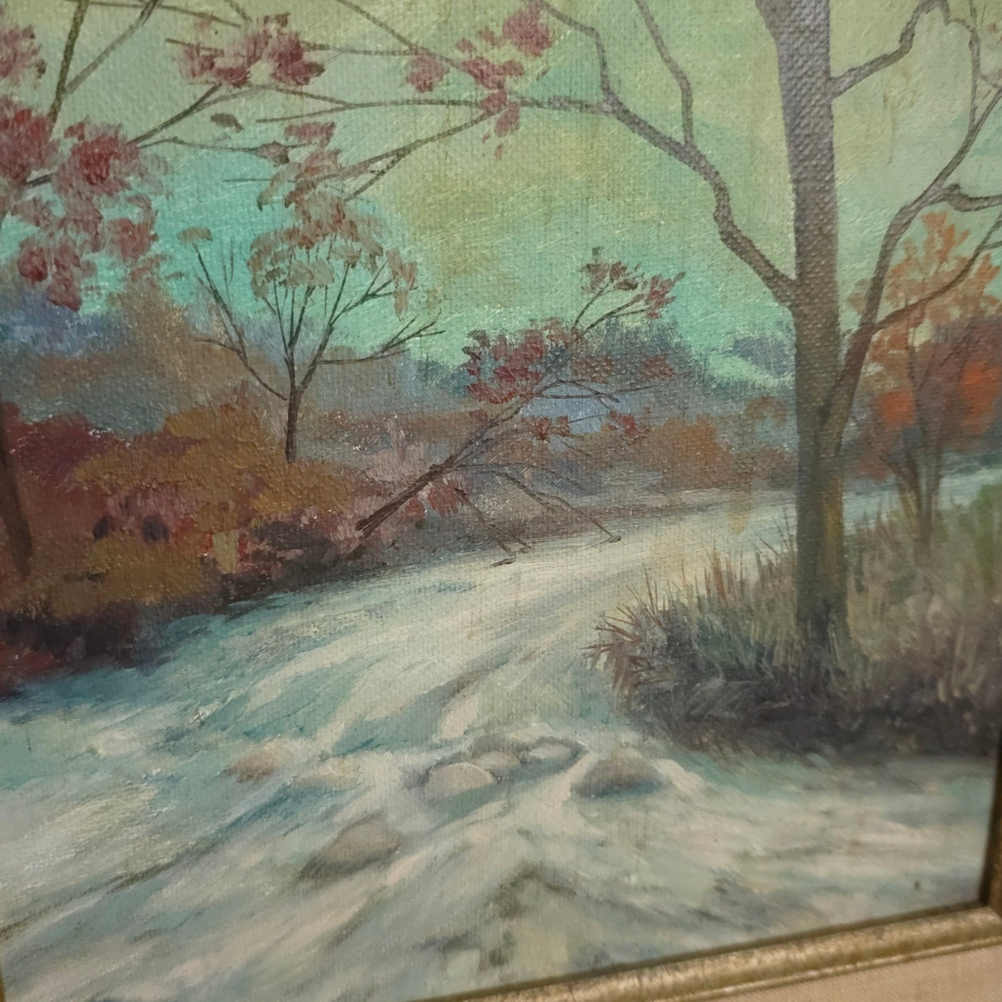 Detail of Rushing Stream Landscape Painting