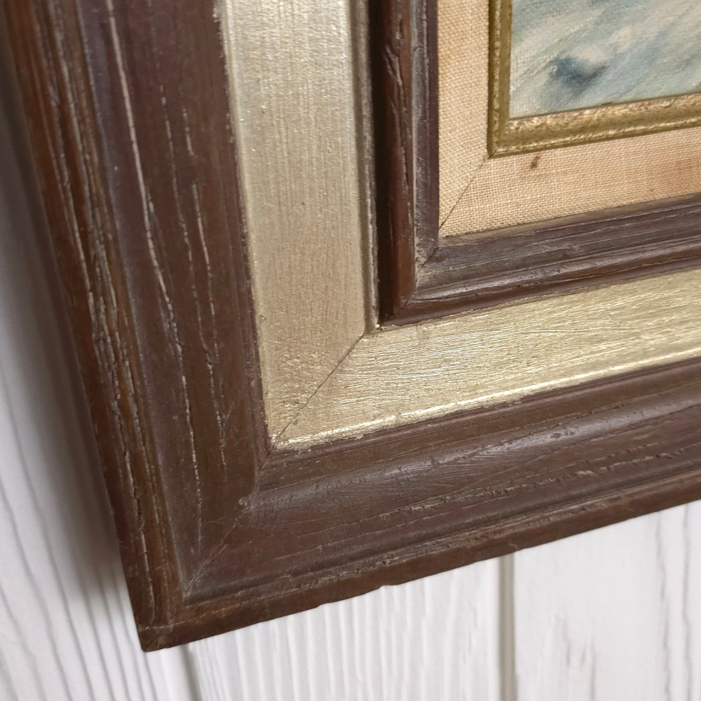 Frame detail of Rushing Stream Landscape Painting