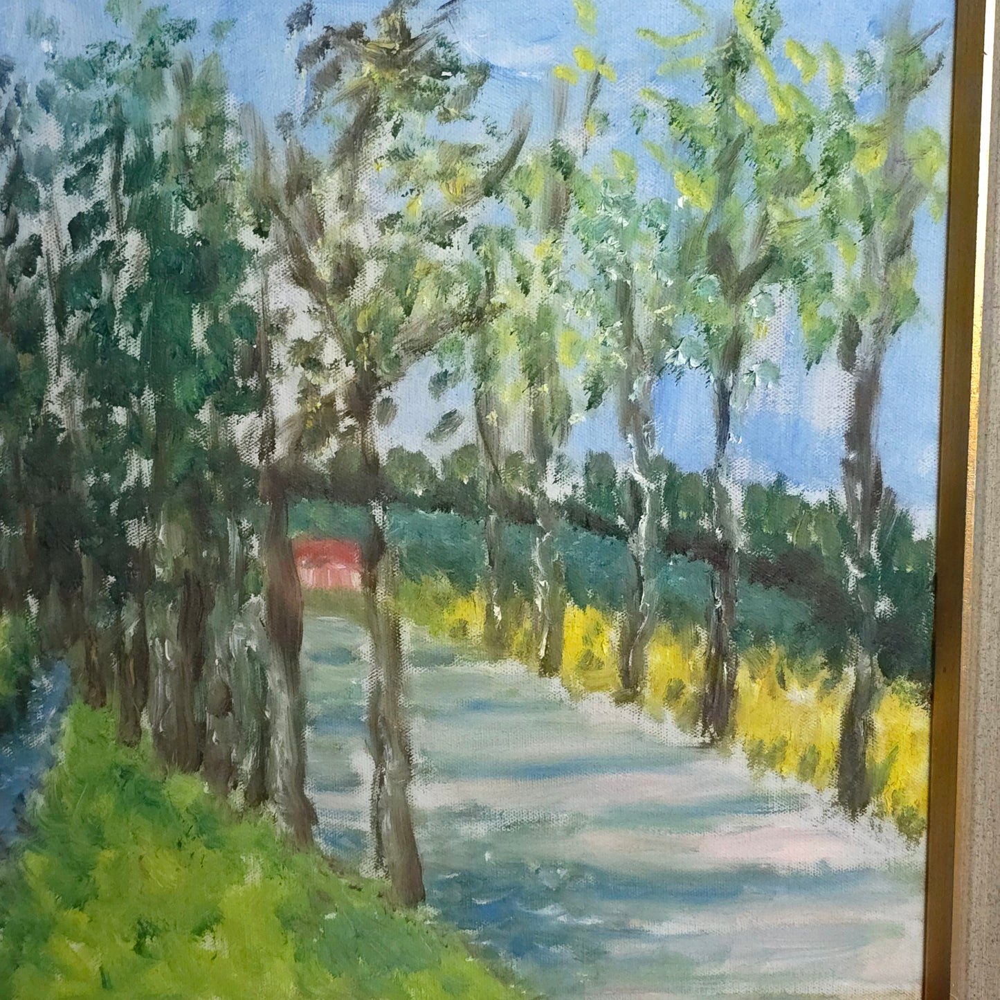 Detail of Tree Lined Lane Impressionist Painting