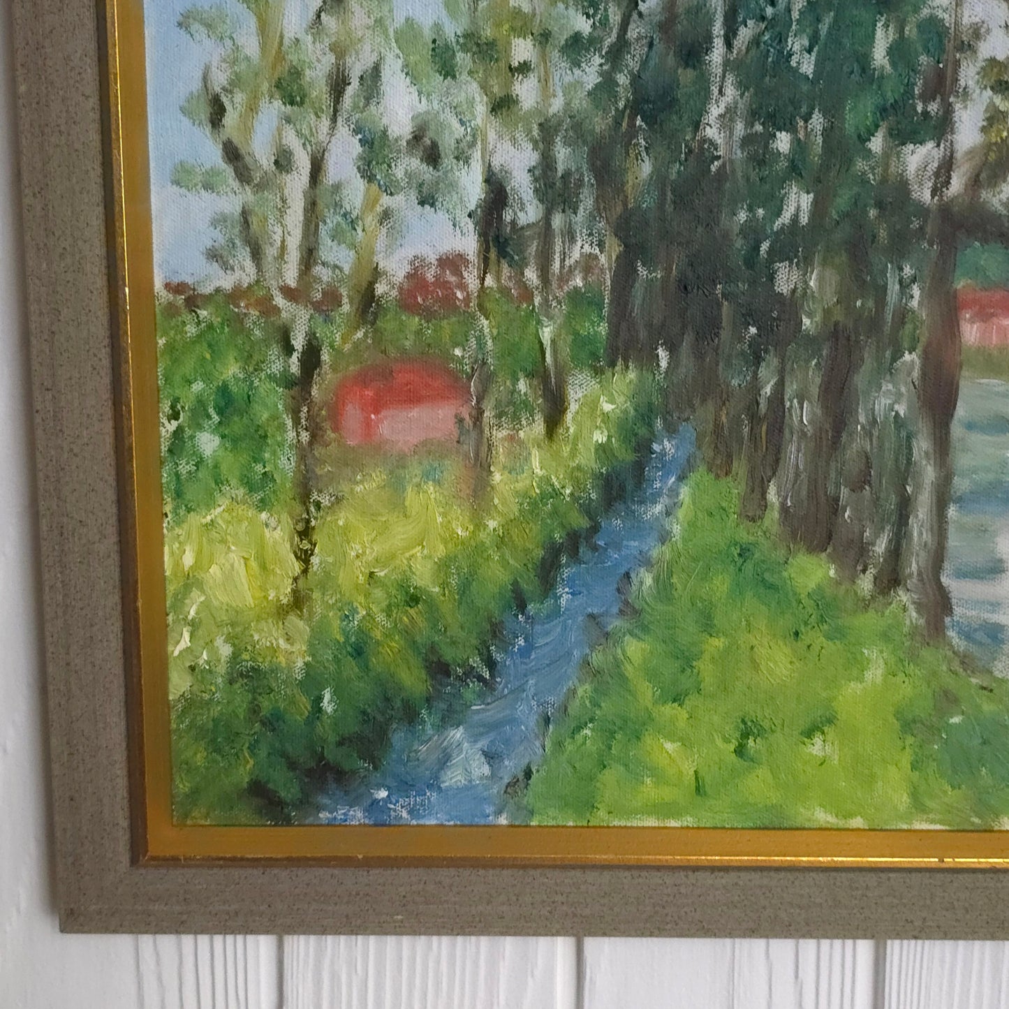 Detail of Tree Lined Lane Impressionist Painting