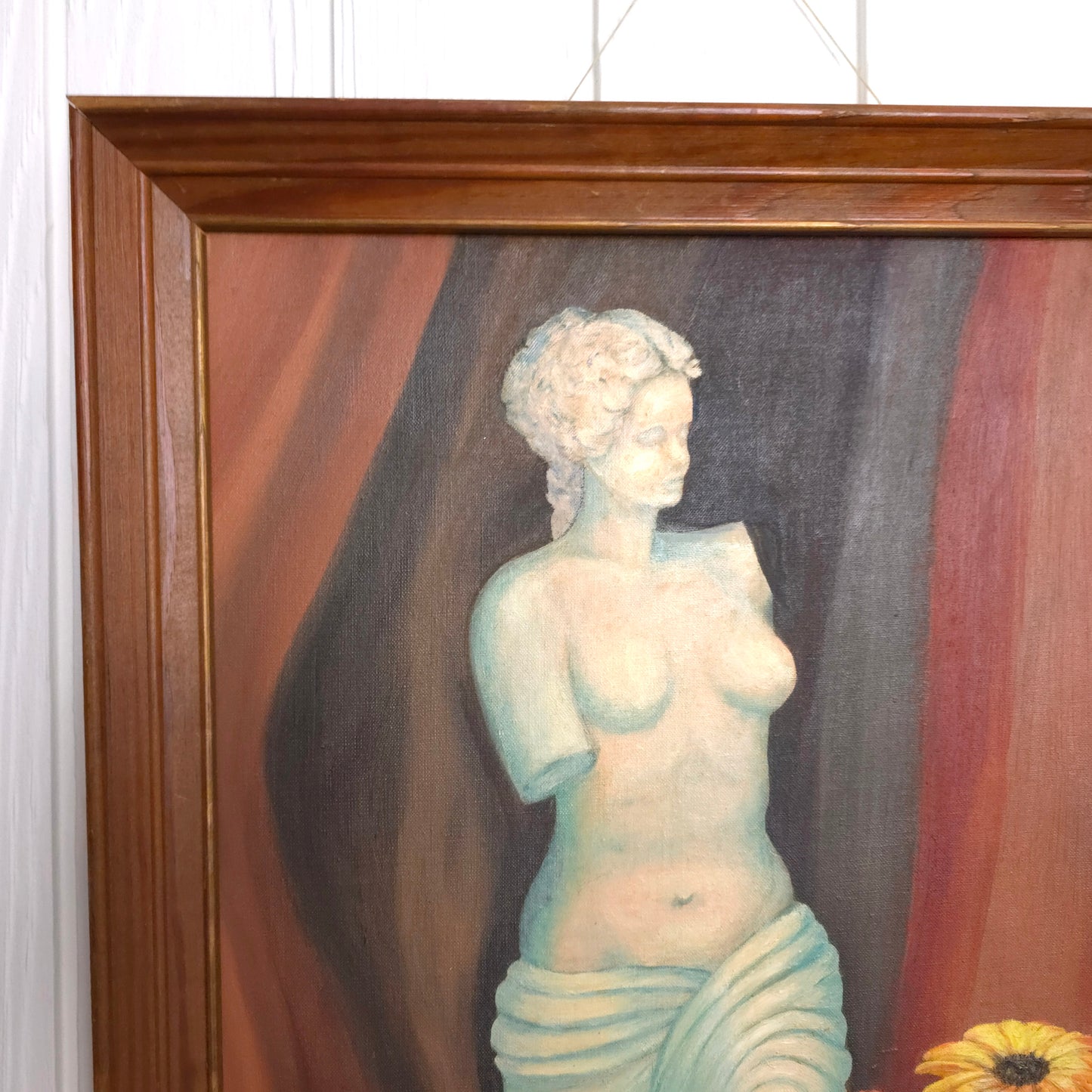Detail of Venus de Milo floral still life painting