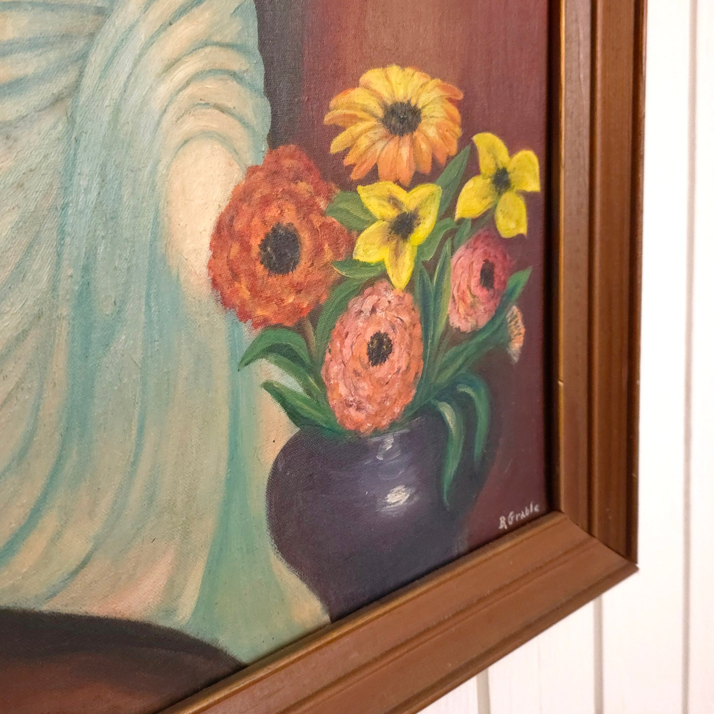 Detail of Venus de Milo floral still life painting