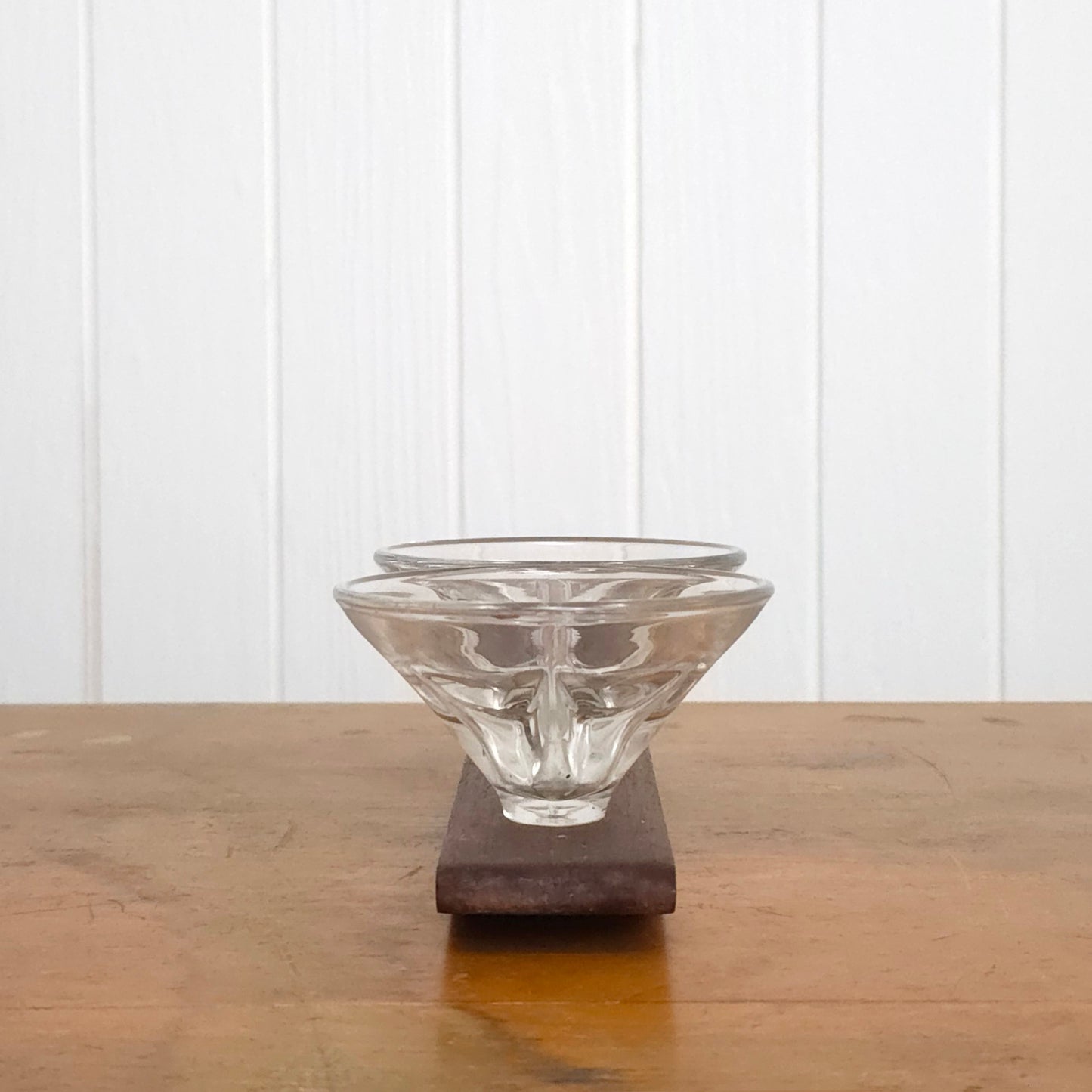 Wood and Glass MCM Rocking Candleholder