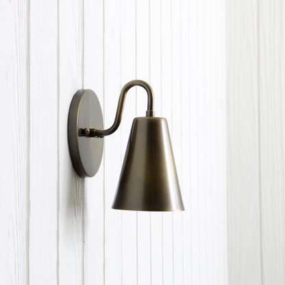 Crook Wall Sconce in Antique Brass
