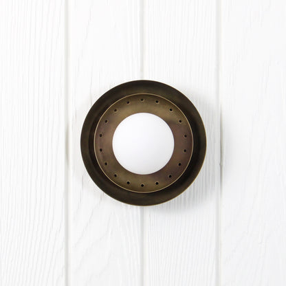 Ixion Flush Mount in Patina Brass