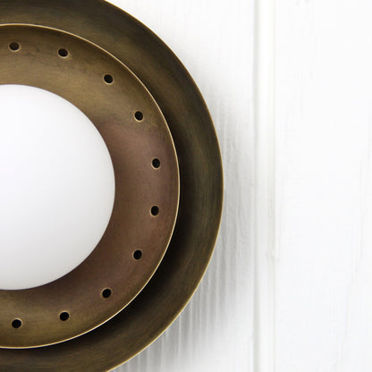 Ixion Flush Mount in Patina Brass