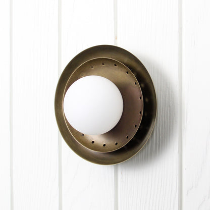 Ixion Flush Mount in Patina Brass