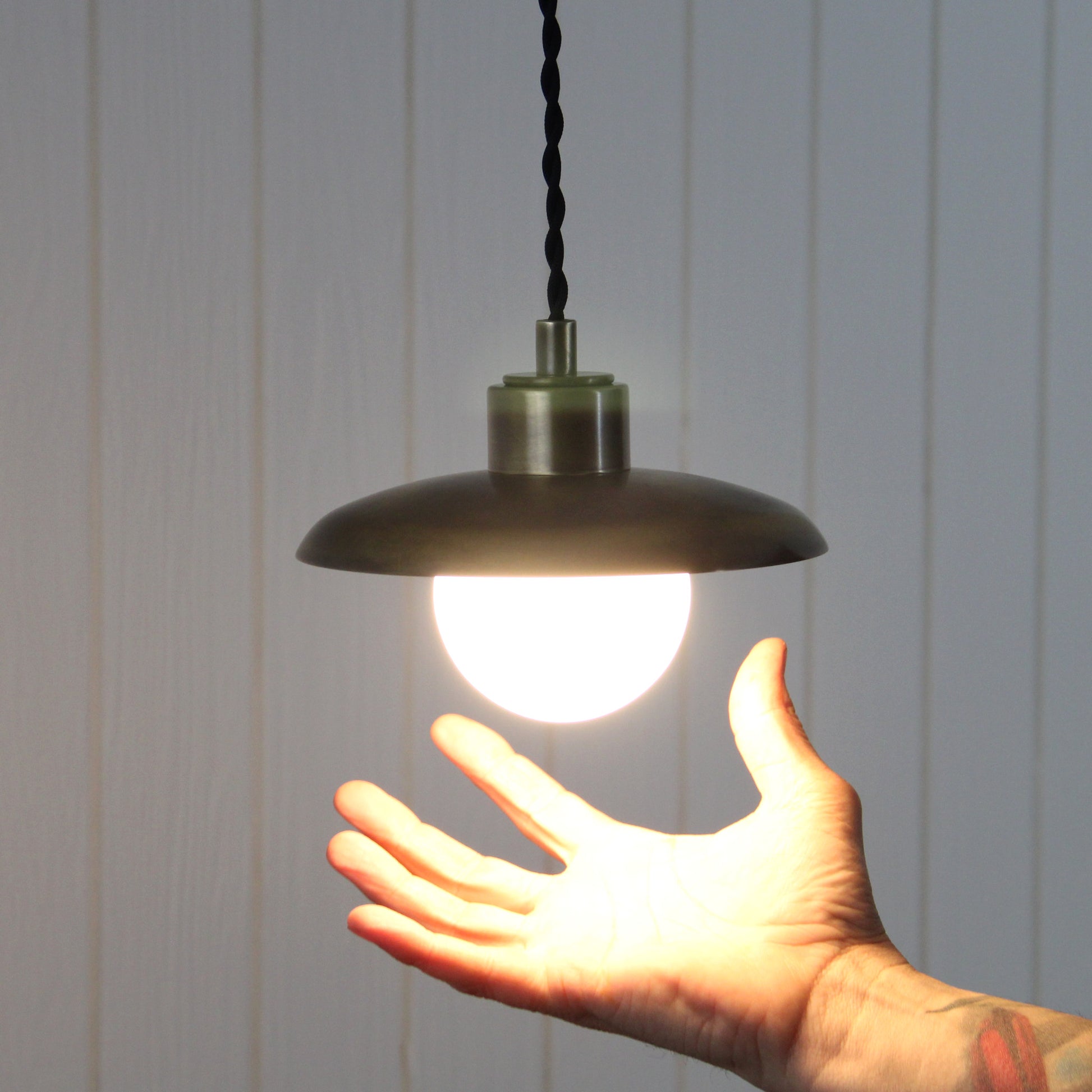 Muir Pendant - Cord in Patina Brass