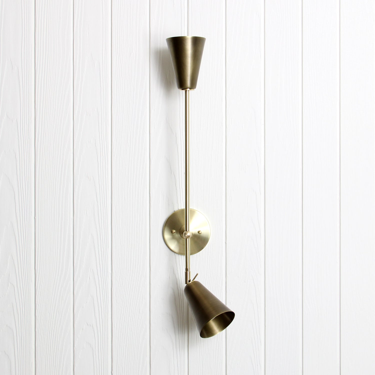 Mythos Achilles Wall Sconce in Classic Brass w/Aged Brass shades