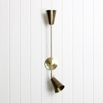 Mythos Achilles Wall Sconce in Classic Brass w/Aged Brass shades