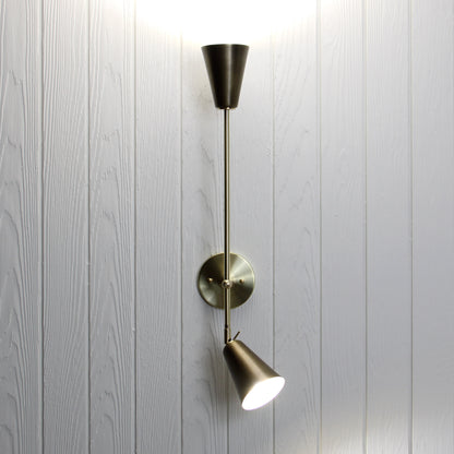 Mythos Achilles Wall Sconce in Classic Brass w/Aged Brass shades
