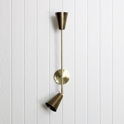 Mythos Achilles Wall Sconce in Classic Brass w/Aged Brass shades