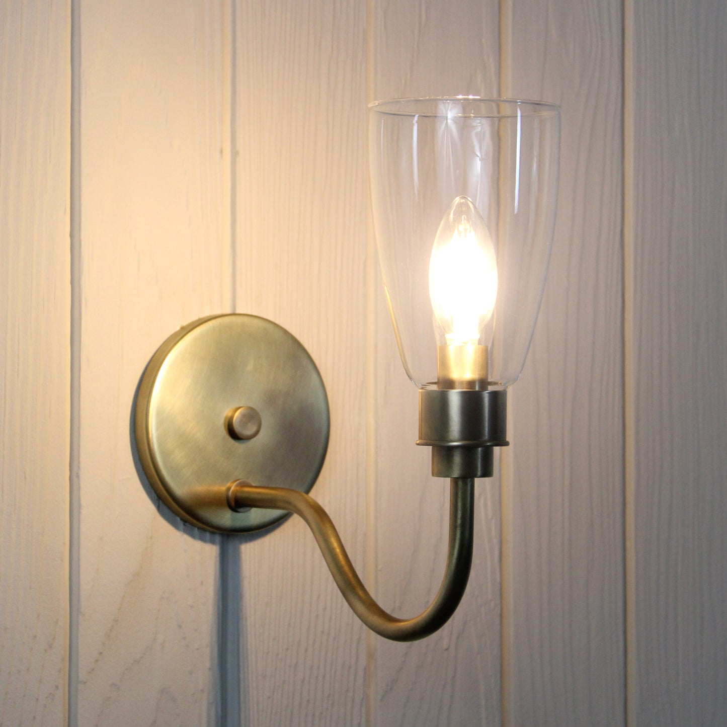 Norwich Long Arm Wall Sconce in Vintage Brass
