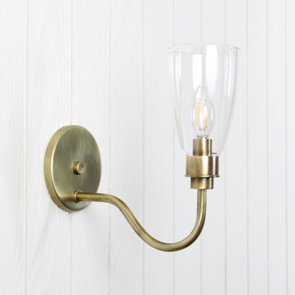 Norwich Long Arm Wall Sconce in Vintage Brass