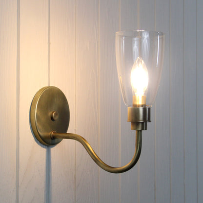 Norwich Long Arm Wall Sconce in Vintage Brass