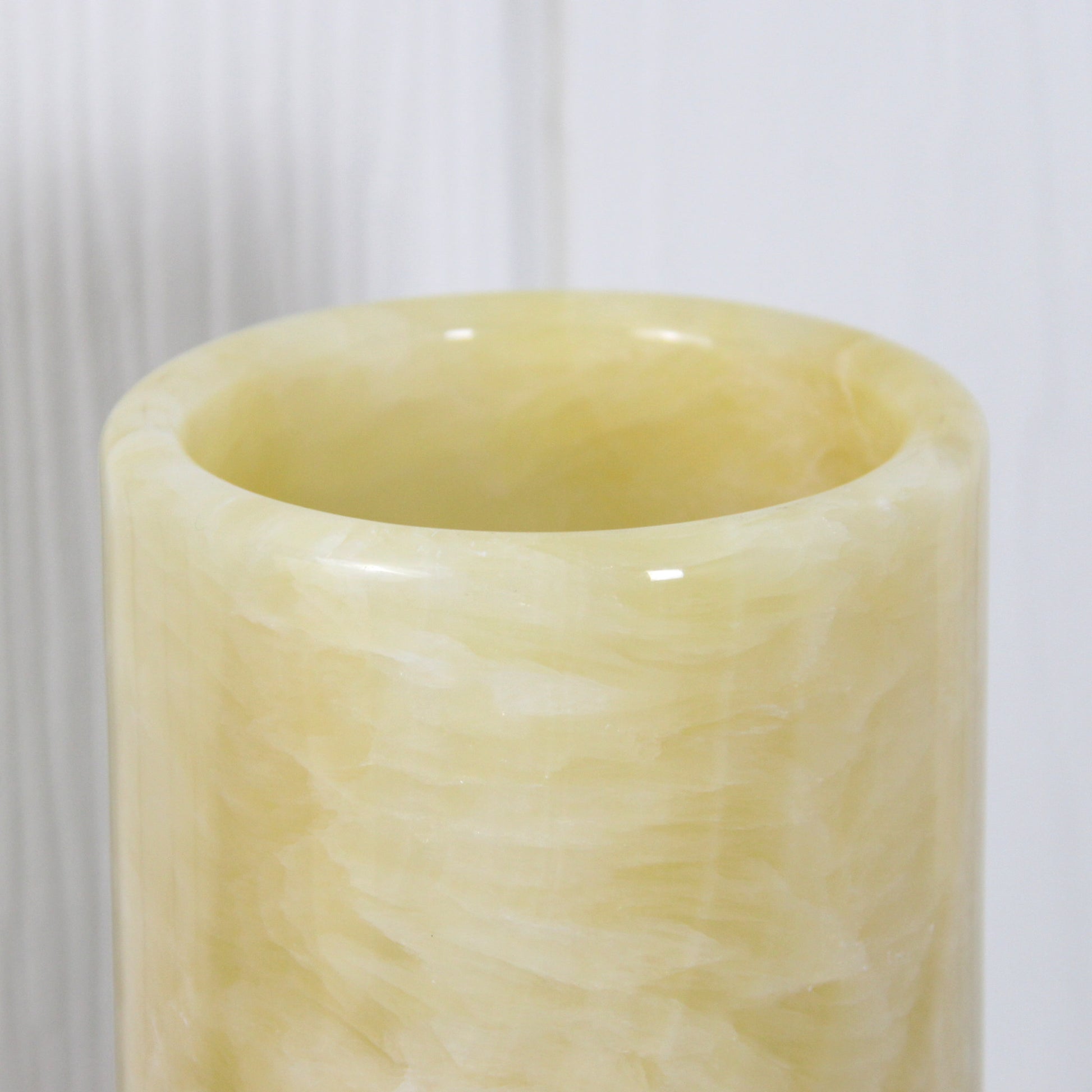 Onyx Cylinder Table Lamp in Aged Brass