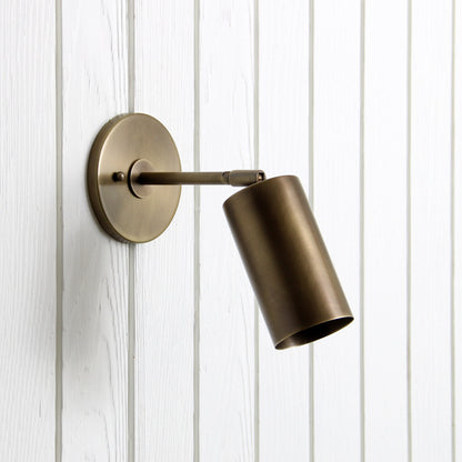 Post Wall Sconce in Aged Brass