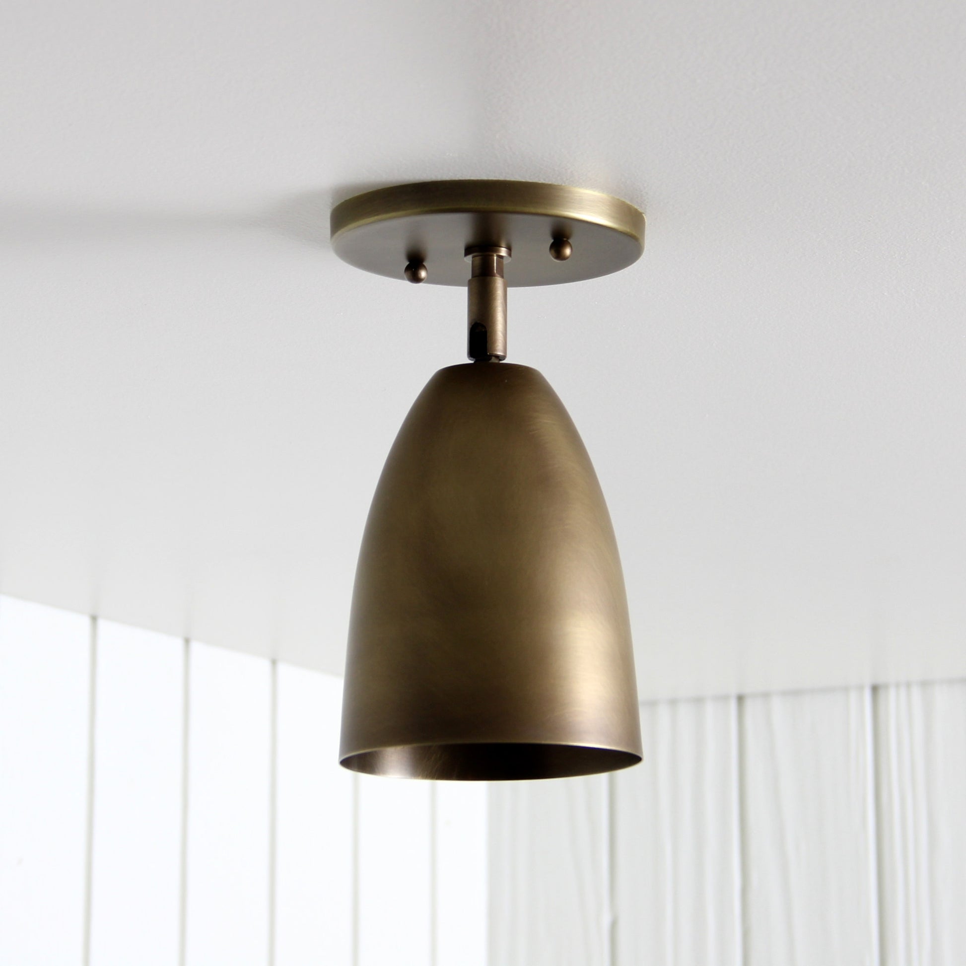 Rancho Flush Mount Swivel in Aged Satin Brass