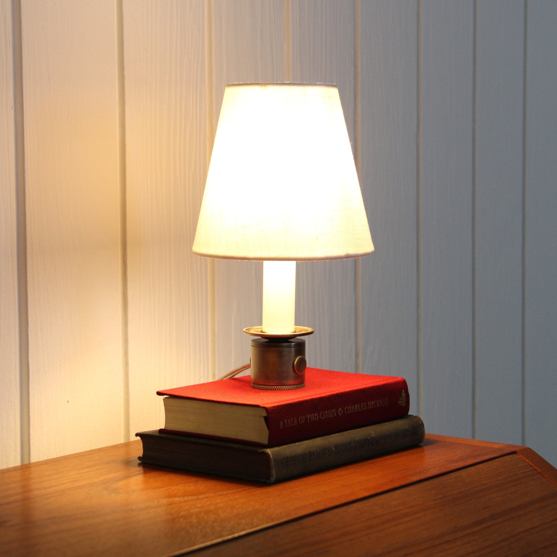 Stede Mini Table Lamp in Patina Brass