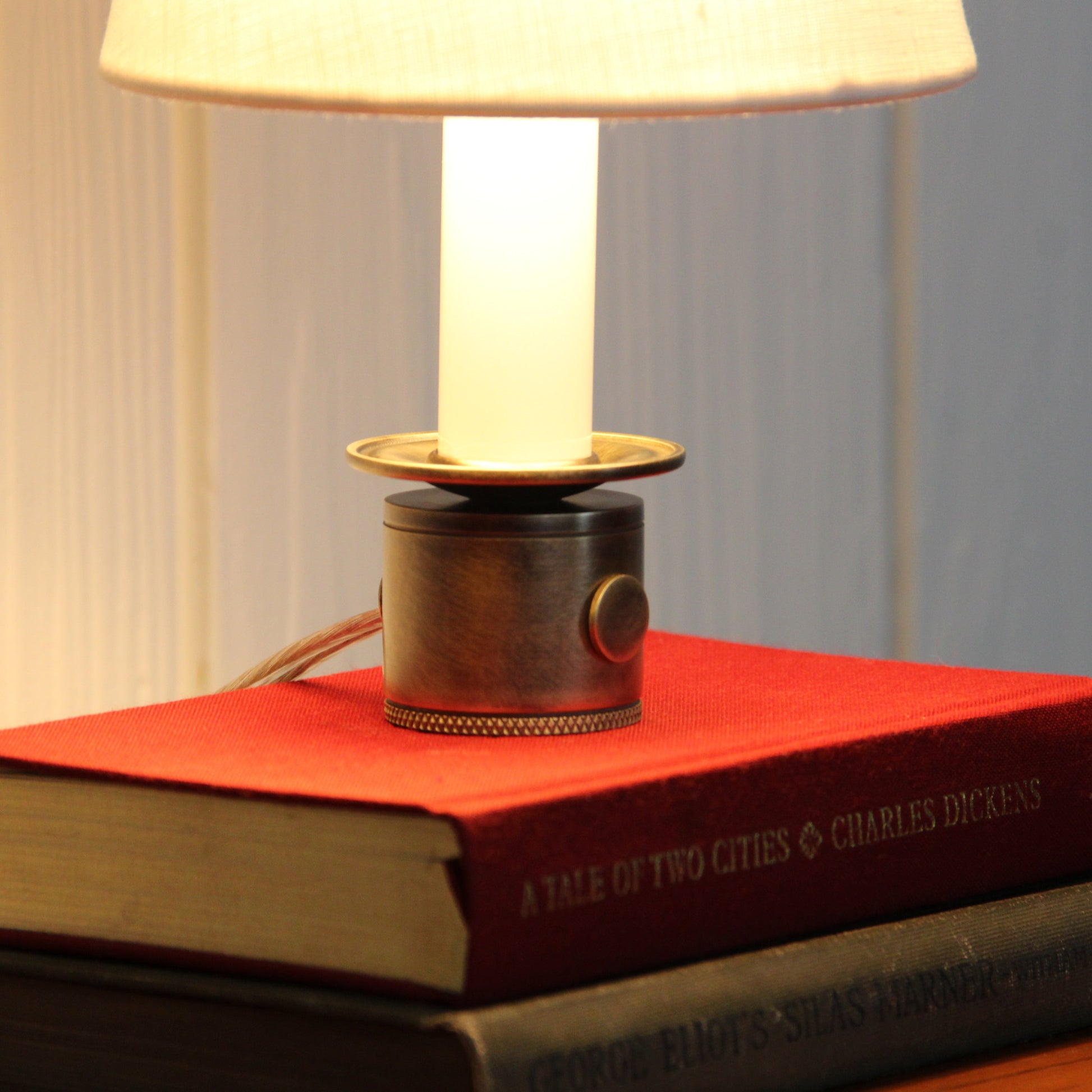 Stede Mini Table Lamp in Patina Brass