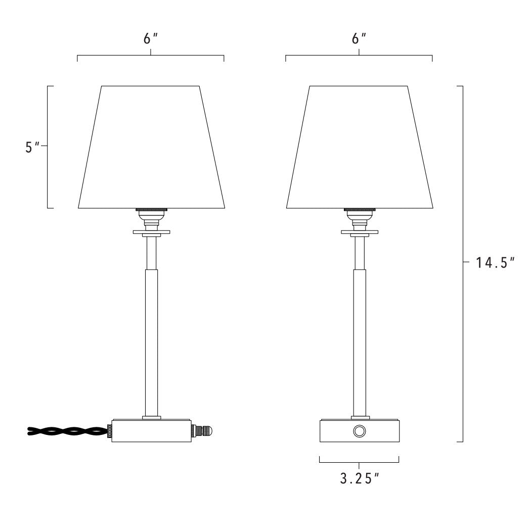 Concord Table Lamp technical drawing